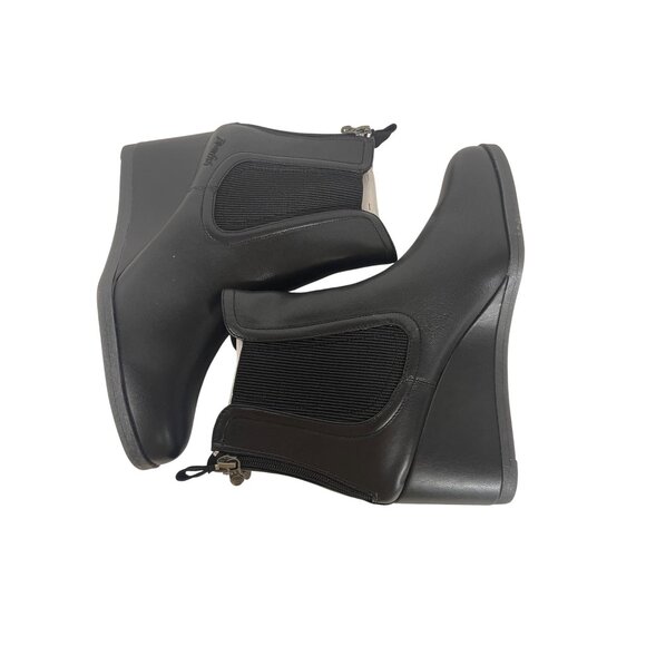 Black Wedge Ankle Boots - Picture 7 of 13